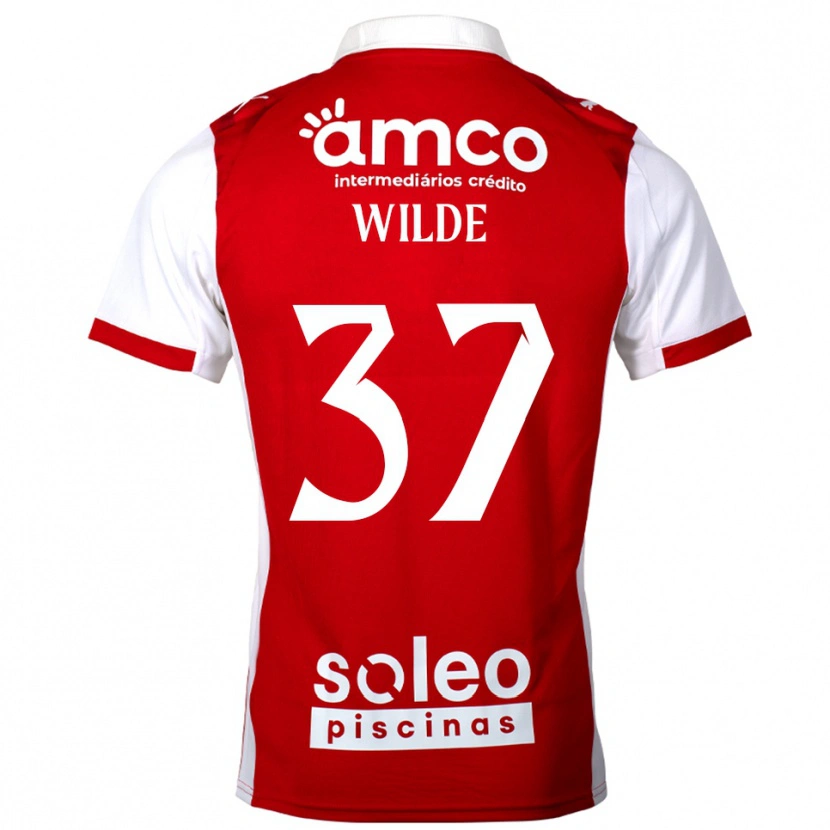 Danxen Bambino Maglia Manjou Wilde #37 Rosso Bianco Kit Gara Home 2025/26 Maglietta