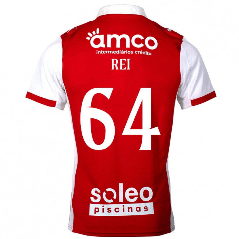 Danxen Bambino Maglia Ricardo Rei #64 Rosso Bianco Kit Gara Home 2025/26 Maglietta