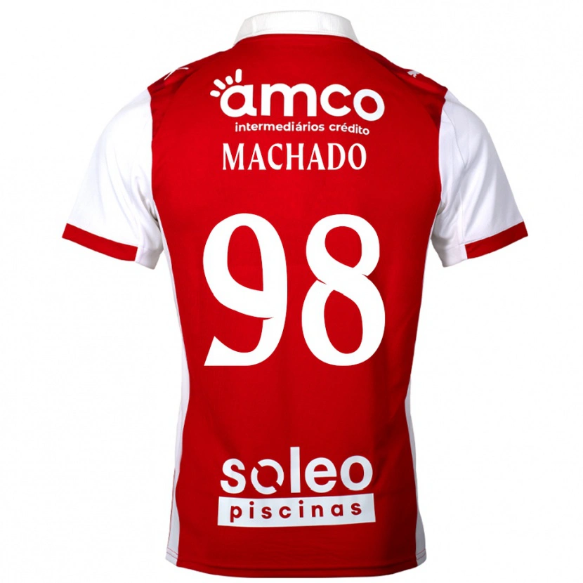 Danxen Bambino Maglia Gonçalo Machado #98 Rosso Bianco Kit Gara Home 2025/26 Maglietta