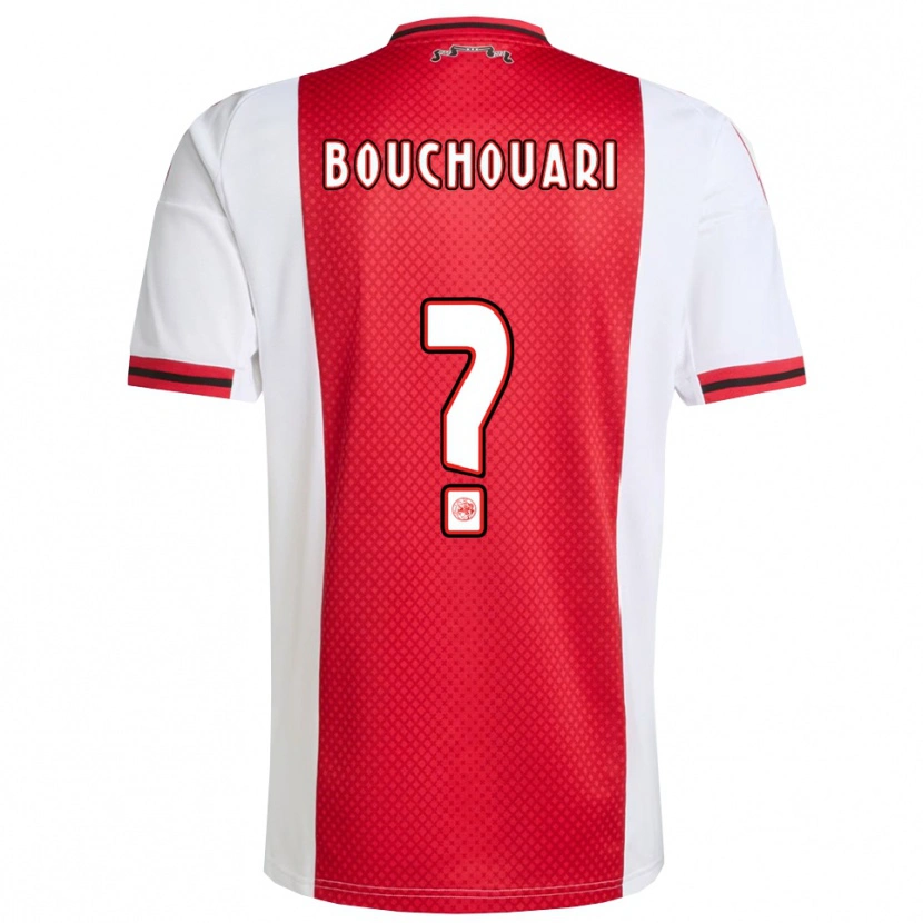Danxen Bambino Maglia Amin Bouchouari #0 Rosso Bianco Kit Gara Home 2025/26 Maglietta