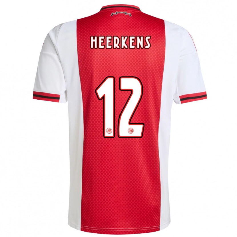 Danxen Bambino Maglia Joeri Heerkens #12 Rosso Bianco Kit Gara Home 2025/26 Maglietta