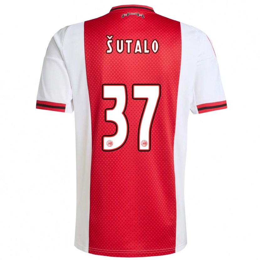Danxen Bambino Maglia Josip Šutalo #37 Rosso Bianco Kit Gara Home 2025/26 Maglietta