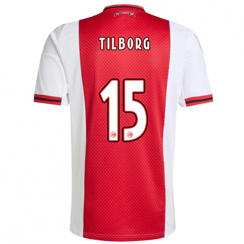 Danxen Bambino Maglia Sesynijo Tilborg #15 Rosso Bianco Kit Gara Home 2025/26 Maglietta