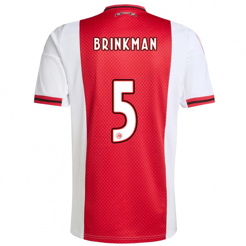 Danxen Bambino Maglia Tim Brinkman #5 Rosso Bianco Kit Gara Home 2025/26 Maglietta