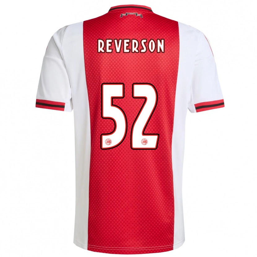 Danxen Bambino Maglia Paul Reverson #52 Rosso Bianco Kit Gara Home 2025/26 Maglietta