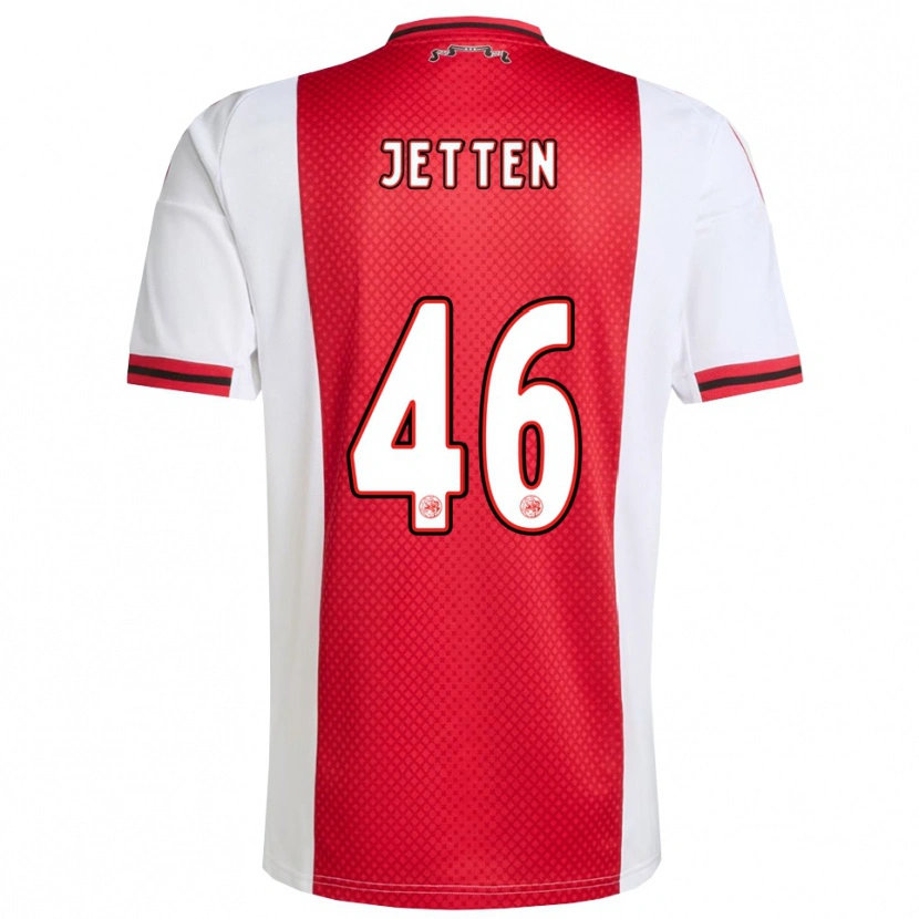 Danxen Bambino Maglia Lucas Jetten #46 Rosso Bianco Kit Gara Home 2025/26 Maglietta