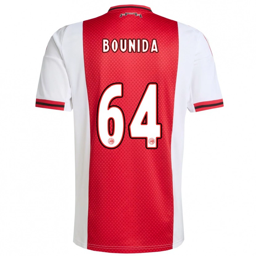 Danxen Bambino Maglia Rayane Bounida #64 Rosso Bianco Kit Gara Home 2025/26 Maglietta