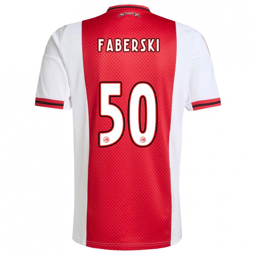 Danxen Bambino Maglia Jan Faberski #50 Rosso Bianco Kit Gara Home 2025/26 Maglietta