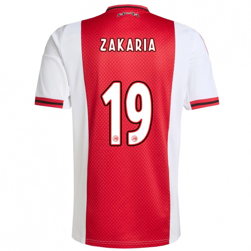 Danxen Bambino Maglia Zakaria Ouazane #19 Rosso Bianco Kit Gara Home 2025/26 Maglietta