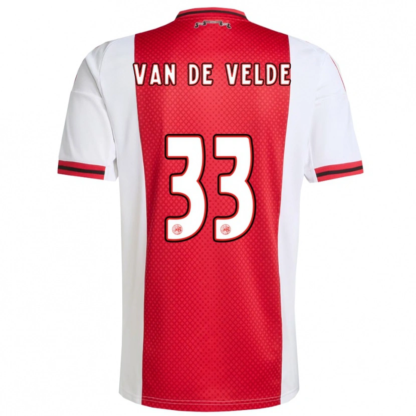 Danxen Bambino Maglia Jonna Van De Velde #33 Rosso Bianco Kit Gara Home 2025/26 Maglietta
