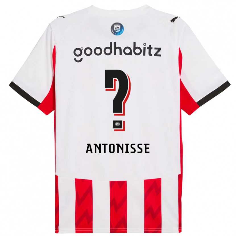 Danxen Bambino Maglia Jeremy Antonisse #0 Rosso Bianco Kit Gara Home 2025/26 Maglietta