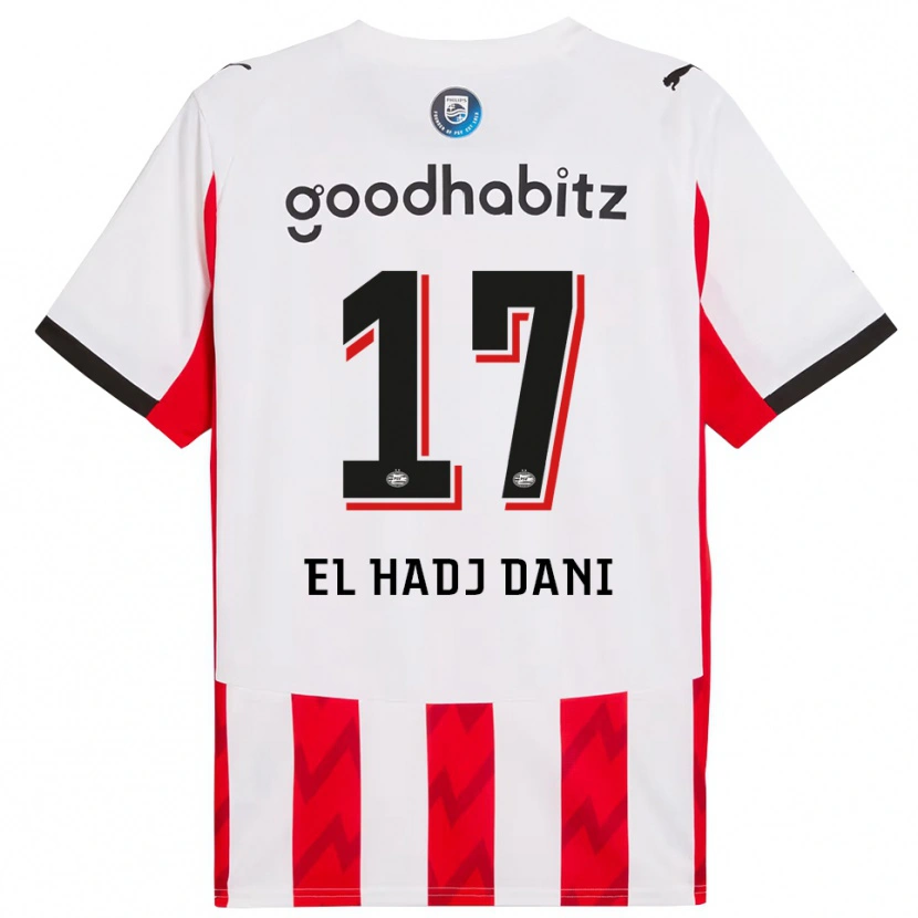 Danxen Bambino Maglia Soudais El Hadj Dani #17 Rosso Bianco Kit Gara Home 2025/26 Maglietta