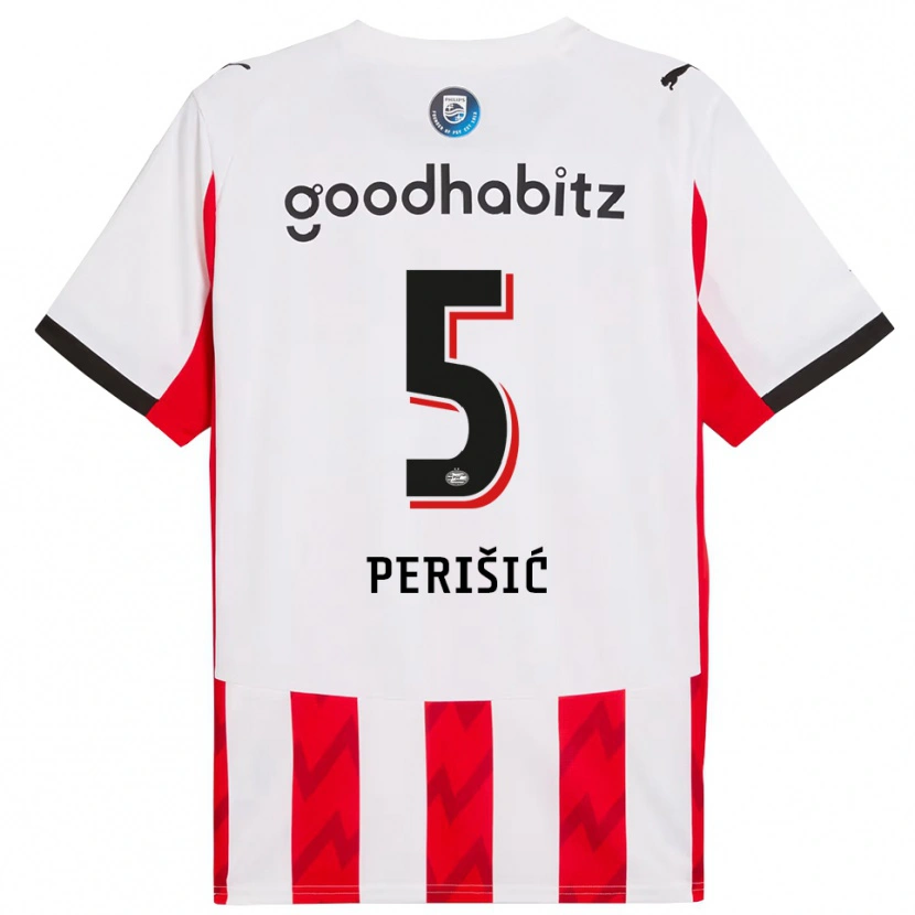 Danxen Bambino Maglia Ivan Perišić #5 Rosso Bianco Kit Gara Home 2025/26 Maglietta