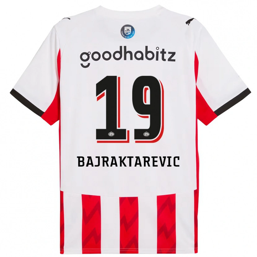Danxen Bambino Maglia Esmir Bajraktarević #19 Rosso Bianco Kit Gara Home 2025/26 Maglietta