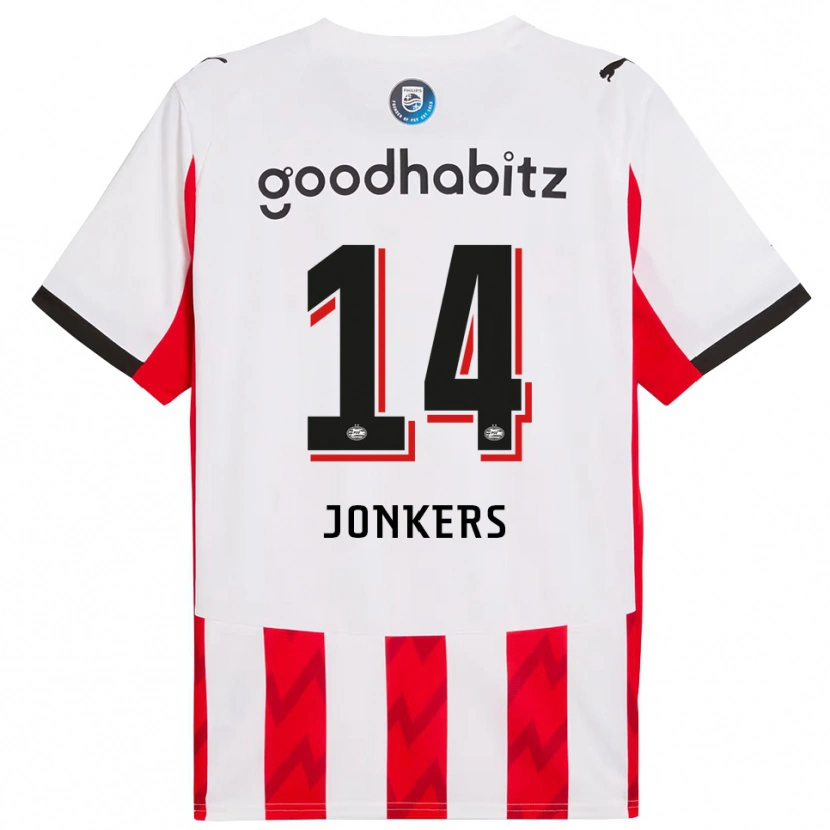 Danxen Bambino Maglia Brent Jonkers #14 Rosso Bianco Kit Gara Home 2025/26 Maglietta