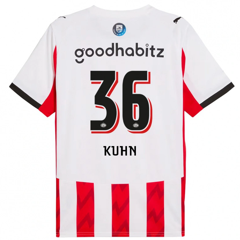 Danxen Bambino Maglia Wessel Kuhn #36 Rosso Bianco Kit Gara Home 2025/26 Maglietta