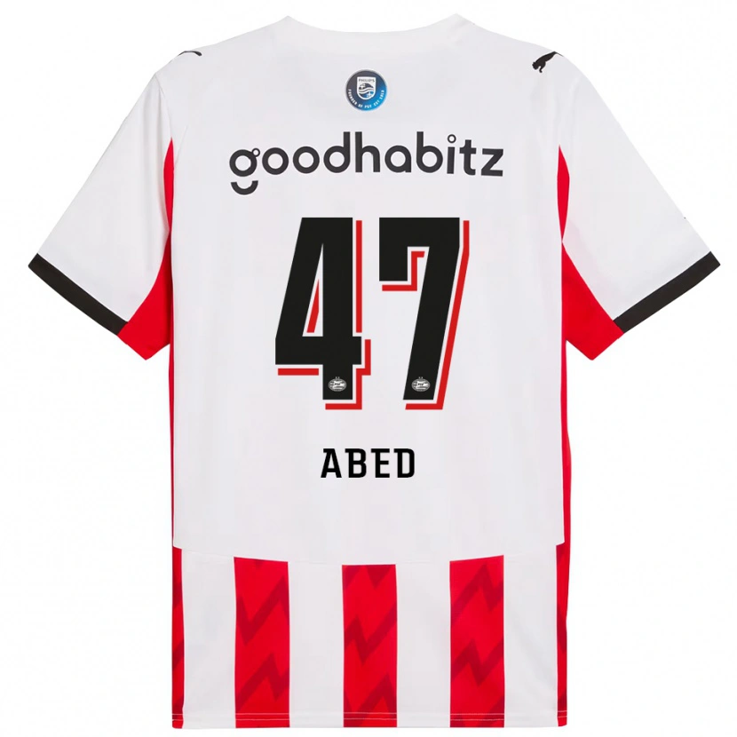 Danxen Bambino Maglia Tai Abed #47 Rosso Bianco Kit Gara Home 2025/26 Maglietta