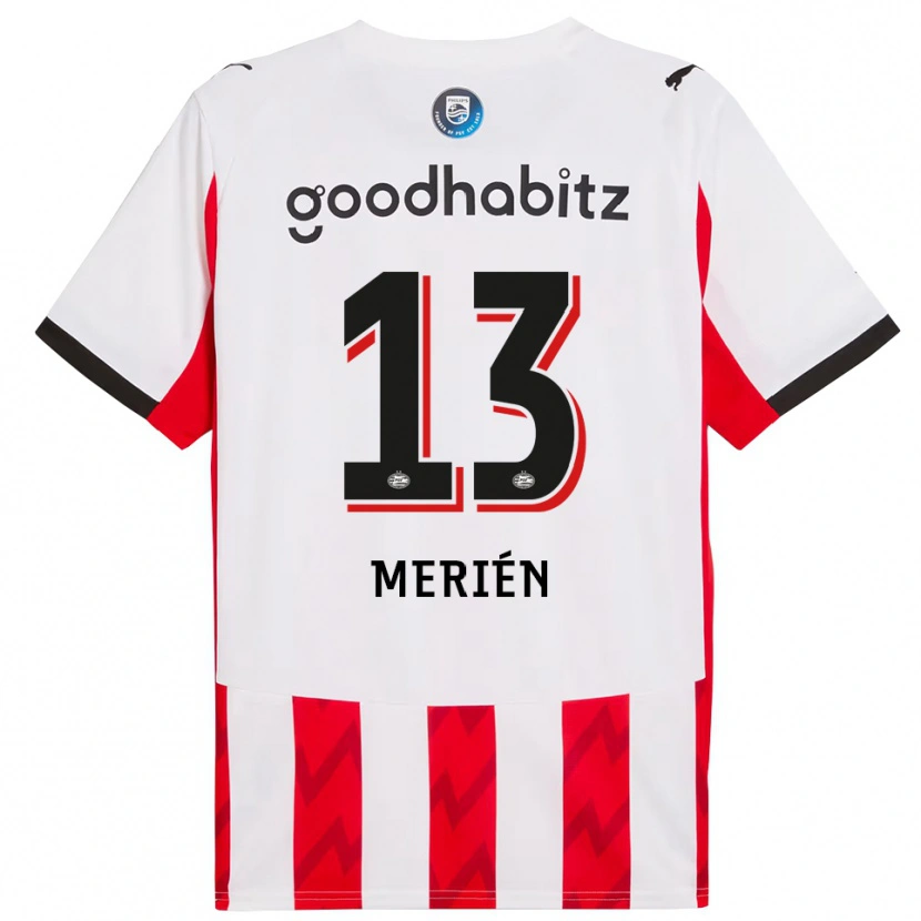 Danxen Bambino Maglia Fabian Merién #13 Rosso Bianco Kit Gara Home 2025/26 Maglietta