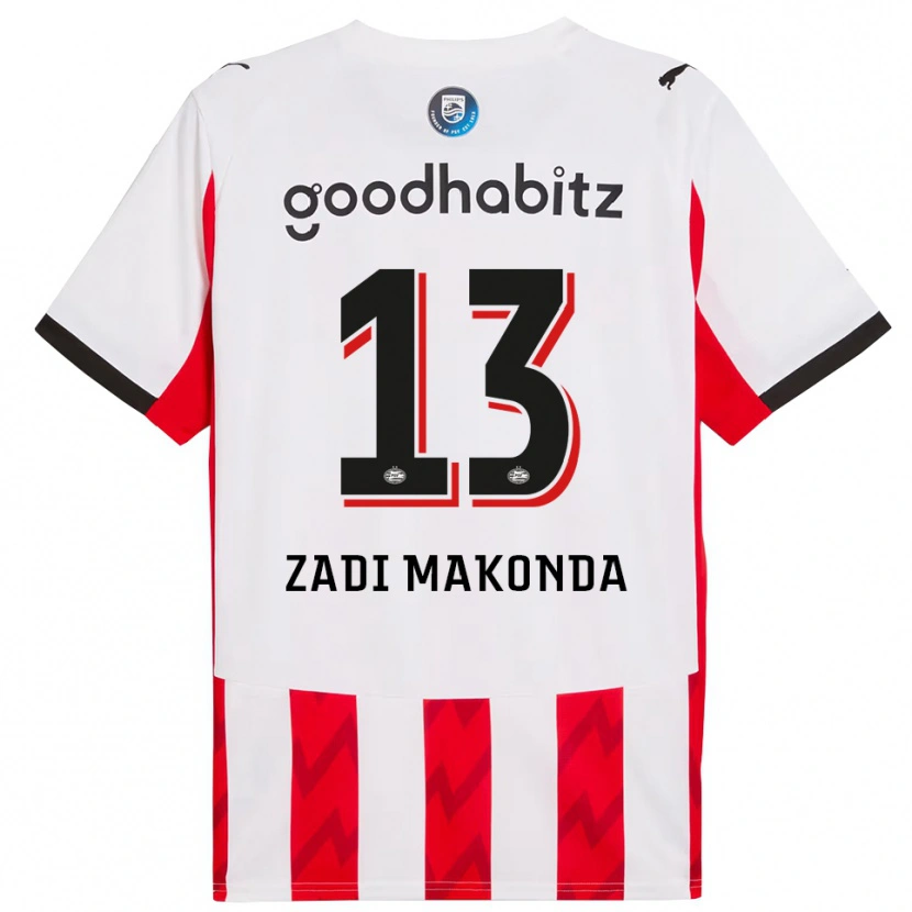 Danxen Bambino Maglia David Zadi Makonda #13 Rosso Bianco Kit Gara Home 2025/26 Maglietta