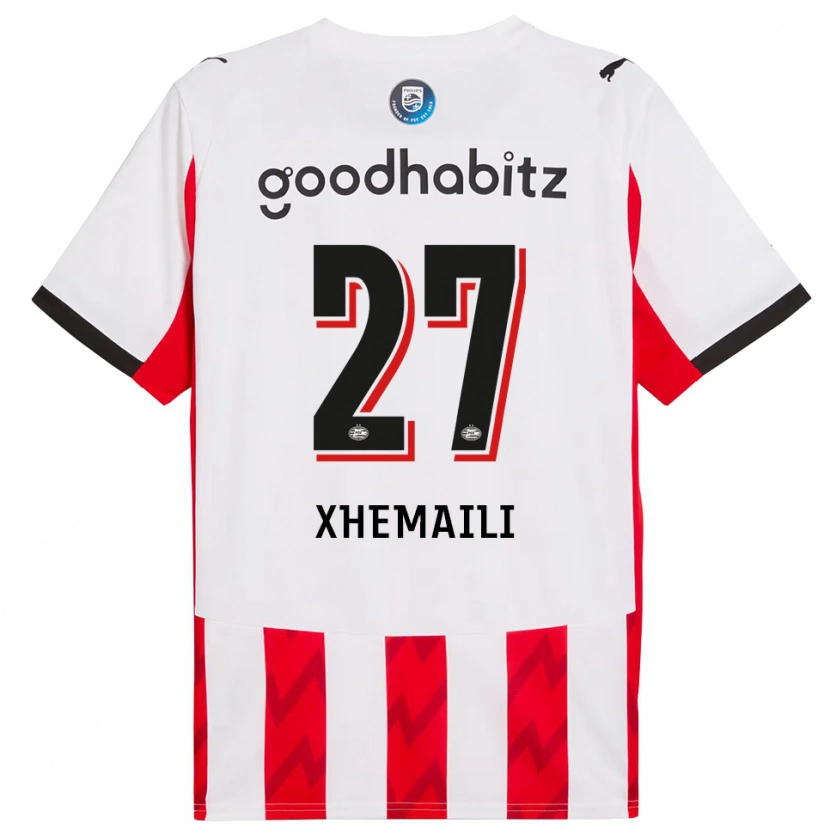 Danxen Bambino Maglia Riola Xhemaili #27 Rosso Bianco Kit Gara Home 2025/26 Maglietta