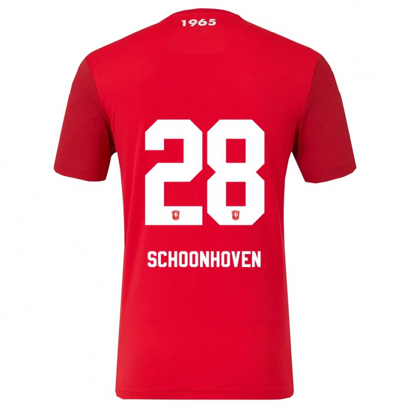 Danxen Bambino Maglia Roman Schoonhoven #28 Rosso Bianco Kit Gara Home 2025/26 Maglietta