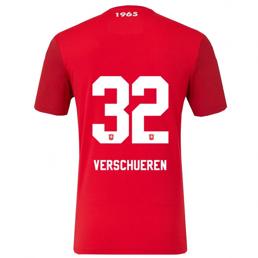 Danxen Bambino Maglia Arno Verschueren #32 Rosso Bianco Kit Gara Home 2025/26 Maglietta
