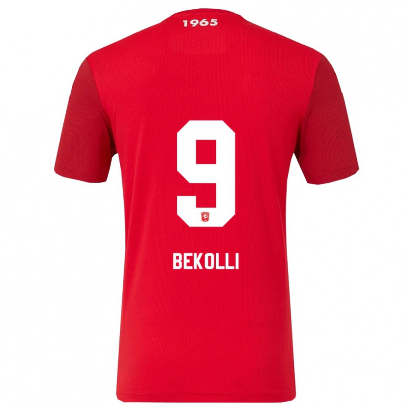Danxen Bambino Maglia Leart Bekolli #9 Rosso Bianco Kit Gara Home 2025/26 Maglietta