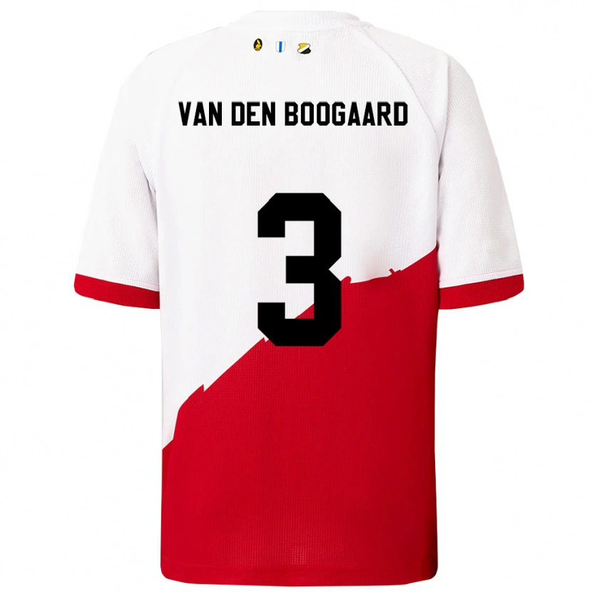 Danxen Bambino Maglia Brian Van Den Boogaard #3 Bianco Rosso Kit Gara Home 2025/26 Maglietta
