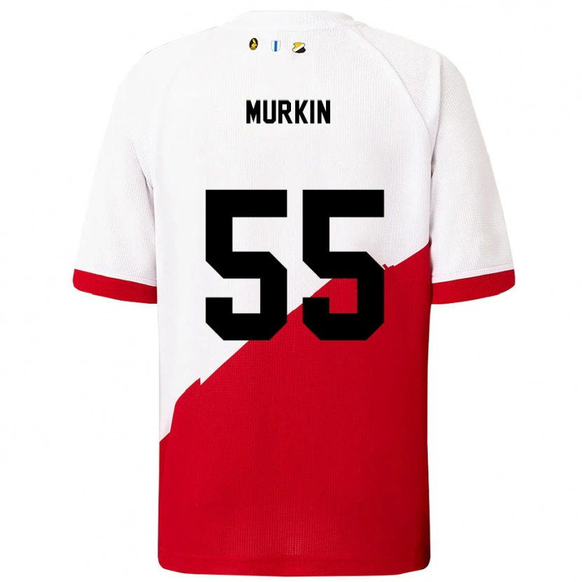 Danxen Bambino Maglia Derry Murkin #55 Bianco Rosso Kit Gara Home 2025/26 Maglietta