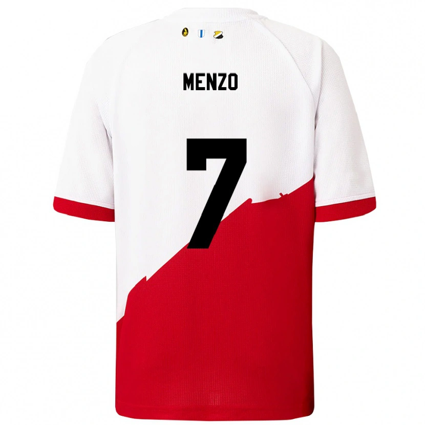 Danxen Bambino Maglia Björn Menzo #7 Bianco Rosso Kit Gara Home 2025/26 Maglietta