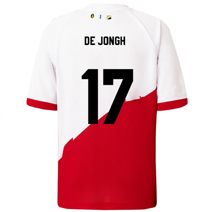 Danxen Bambino Maglia Bryan De Jongh #17 Bianco Rosso Kit Gara Home 2025/26 Maglietta