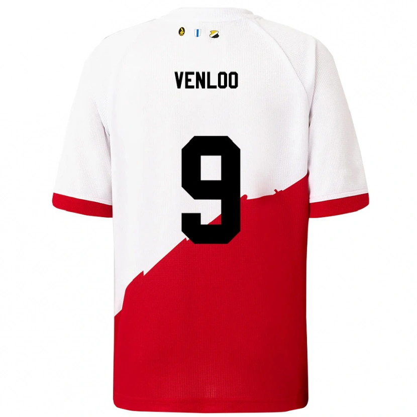 Danxen Bambino Maglia Geronimo Venloo #9 Bianco Rosso Kit Gara Home 2025/26 Maglietta