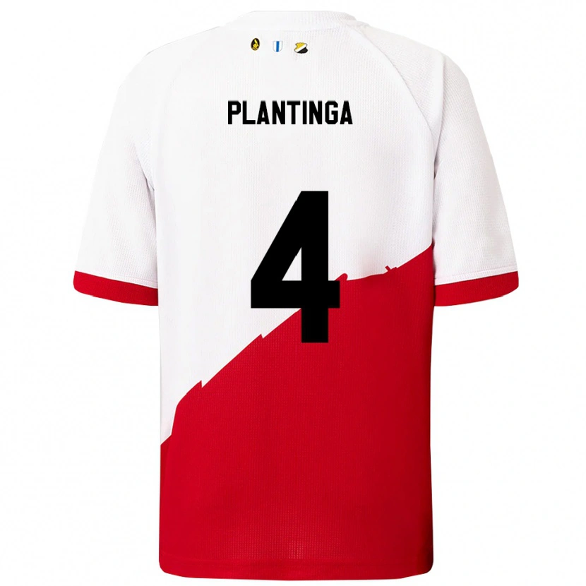 Danxen Bambino Maglia Viggo Plantinga #4 Bianco Rosso Kit Gara Home 2025/26 Maglietta