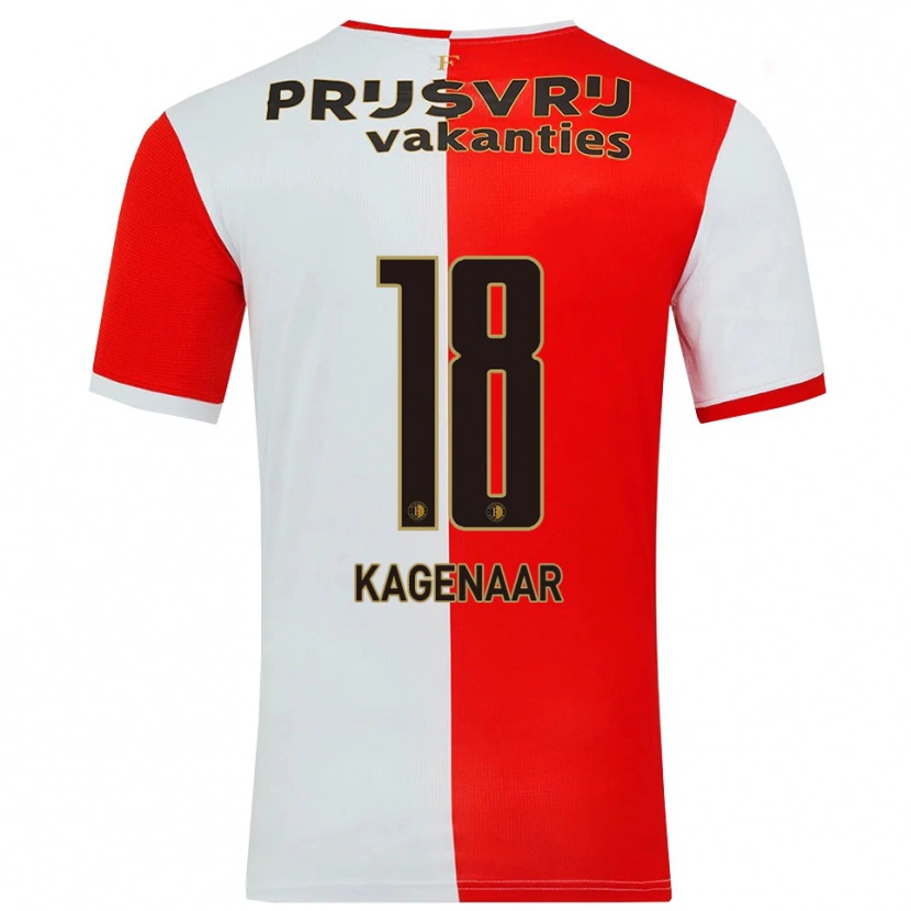 Danxen Bambino Maglia Isa Kagenaar #18 Rosso Bianco Kit Gara Home 2025/26 Maglietta