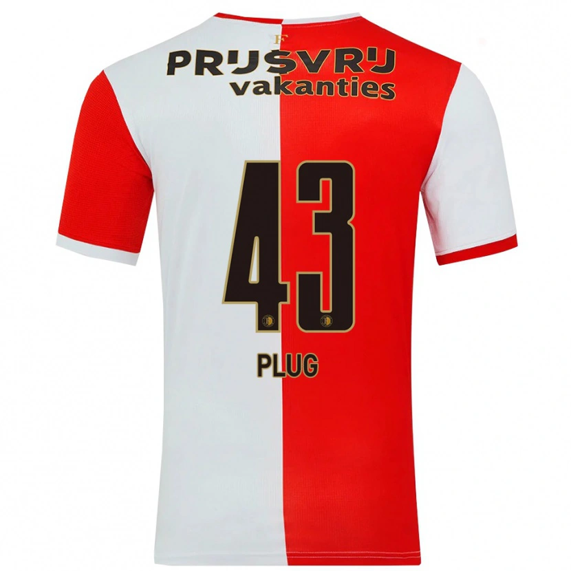 Danxen Bambino Maglia Jan Plug #43 Rosso Bianco Kit Gara Home 2025/26 Maglietta