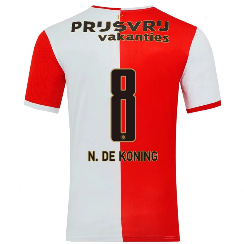 Danxen Bambino Maglia Nick De Koning #8 Rosso Bianco Kit Gara Home 2025/26 Maglietta