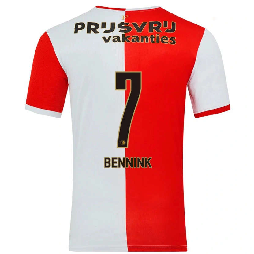 Danxen Bambino Maglia Maxime Bennink #7 Rosso Bianco Kit Gara Home 2025/26 Maglietta