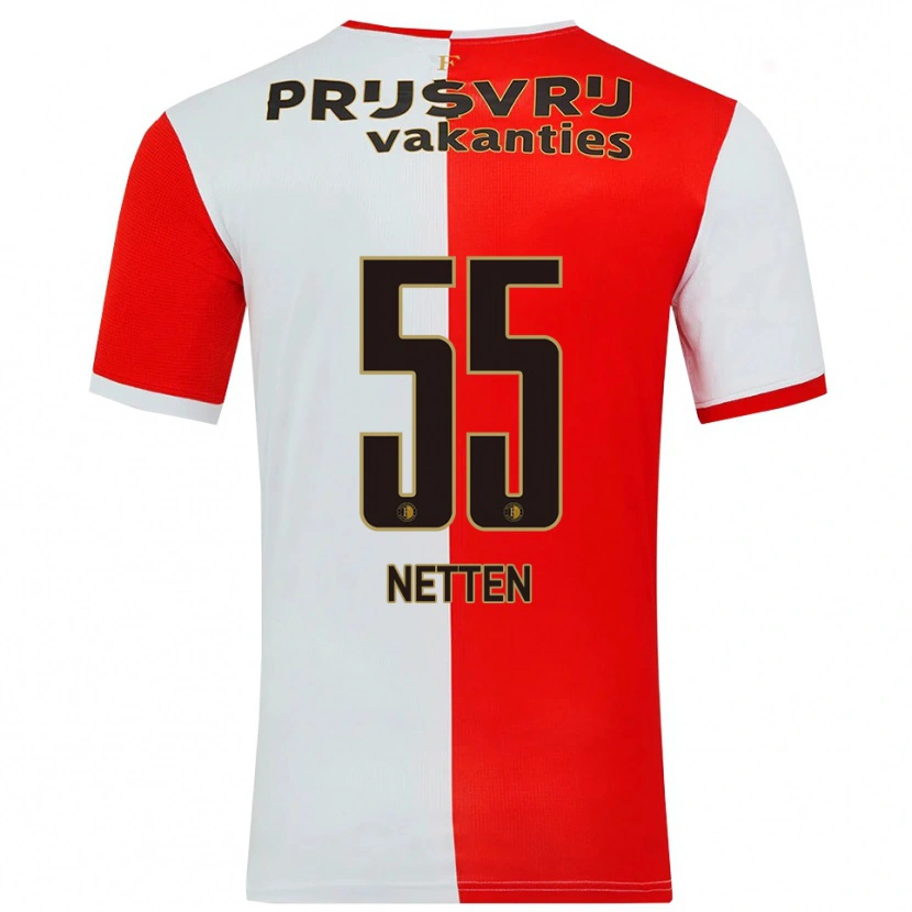 Danxen Bambino Maglia Luc Netten #55 Rosso Bianco Kit Gara Home 2025/26 Maglietta