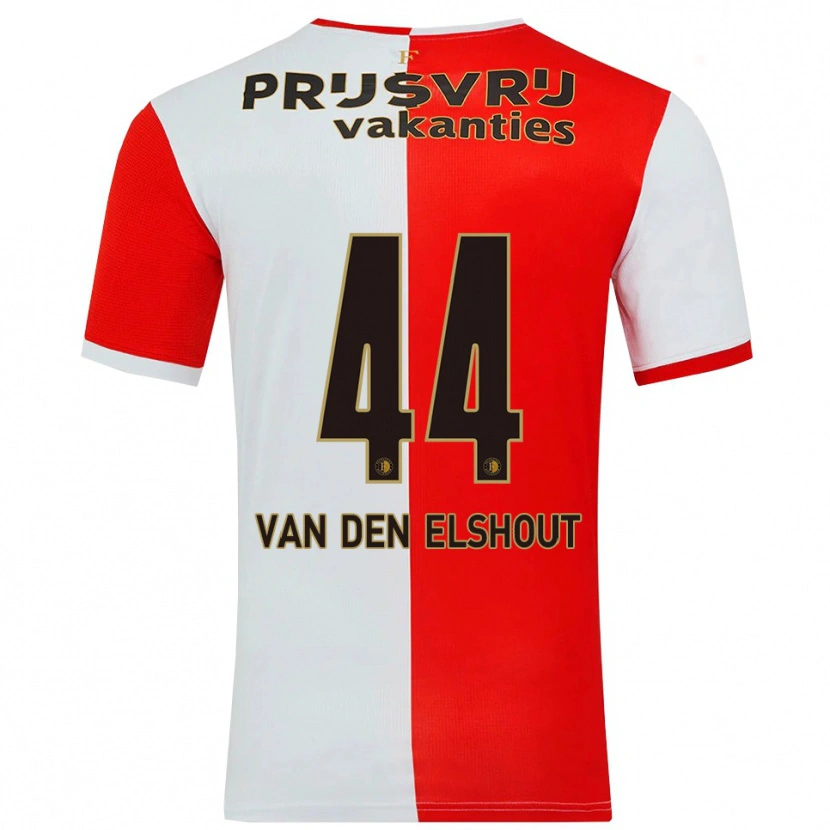 Danxen Bambino Maglia Tobias Van Den Elshout #44 Rosso Bianco Kit Gara Home 2025/26 Maglietta