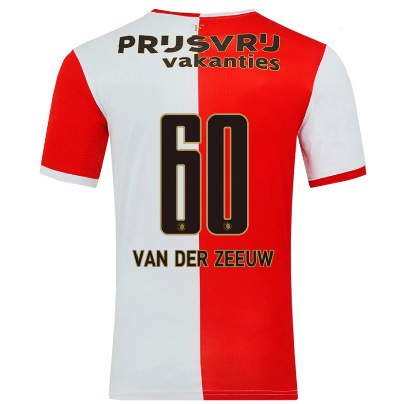 Danxen Bambino Maglia Twan Van Der Zeeuw #60 Rosso Bianco Kit Gara Home 2025/26 Maglietta