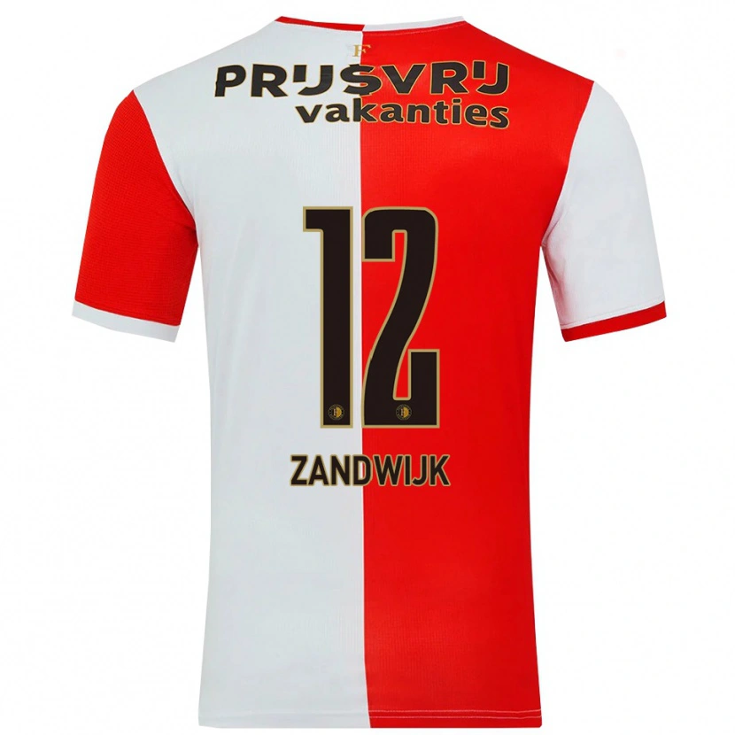 Danxen Bambino Maglia Tim Zandwijk #12 Rosso Bianco Kit Gara Home 2025/26 Maglietta