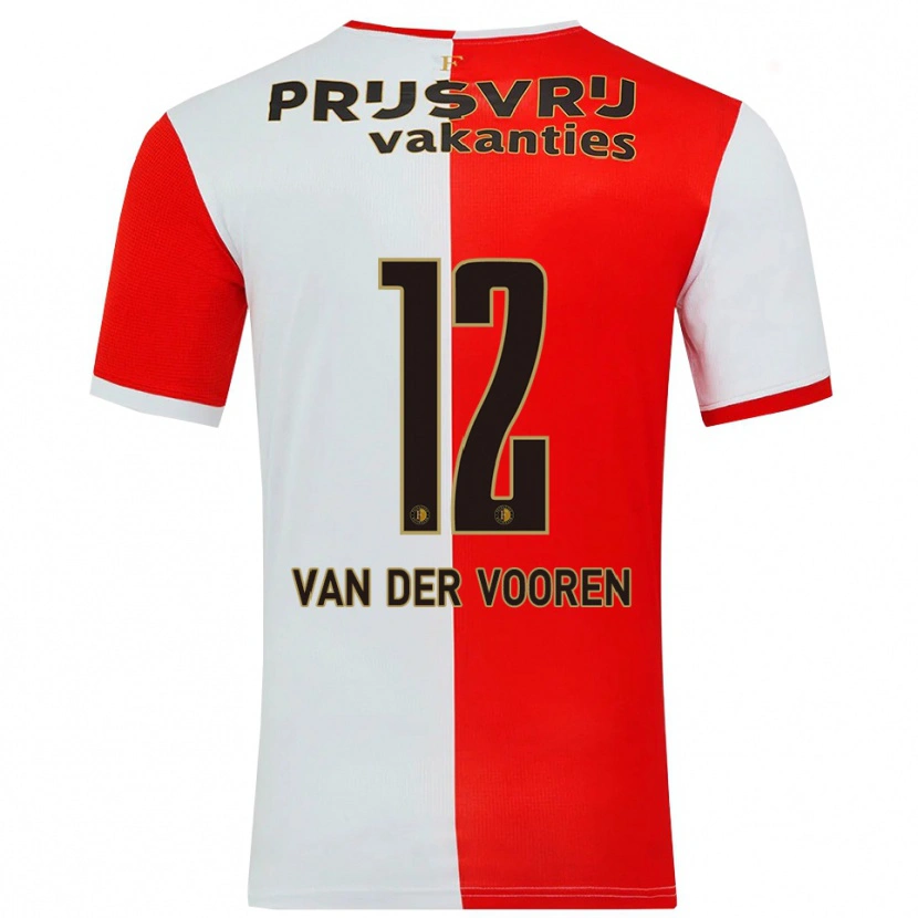 Danxen Bambino Maglia Remy Van Der Vooren #12 Rosso Bianco Kit Gara Home 2025/26 Maglietta