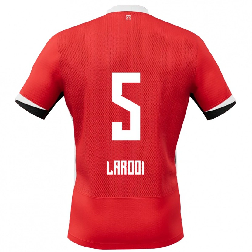 Danxen Bambino Maglia Finn Larooi #5 Rosso Bianco Kit Gara Home 2025/26 Maglietta