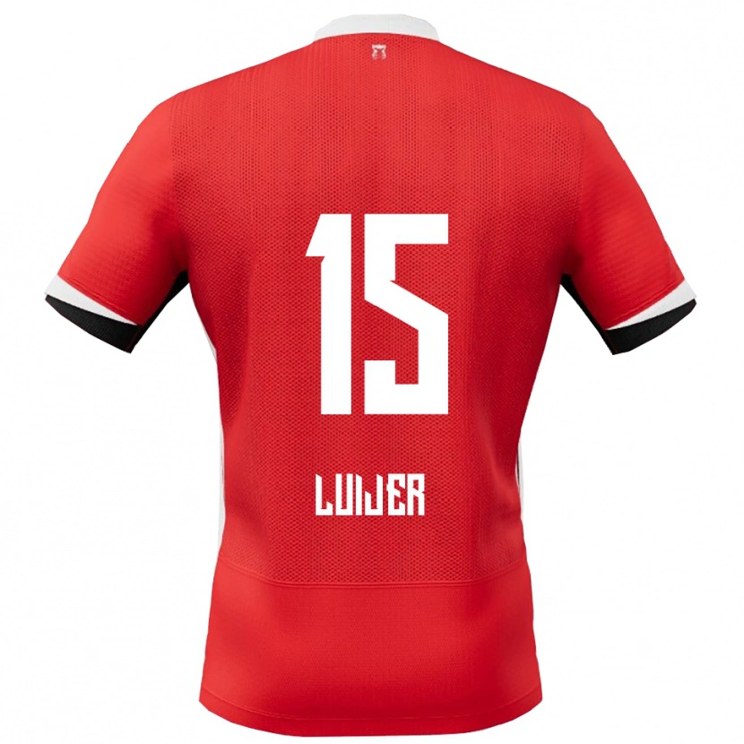Danxen Bambino Maglia Rick Luijer #15 Rosso Bianco Kit Gara Home 2025/26 Maglietta