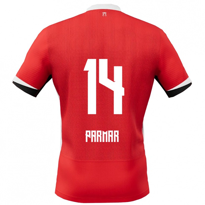 Danxen Bambino Maglia Aryan Parmar #14 Rosso Bianco Kit Gara Home 2025/26 Maglietta