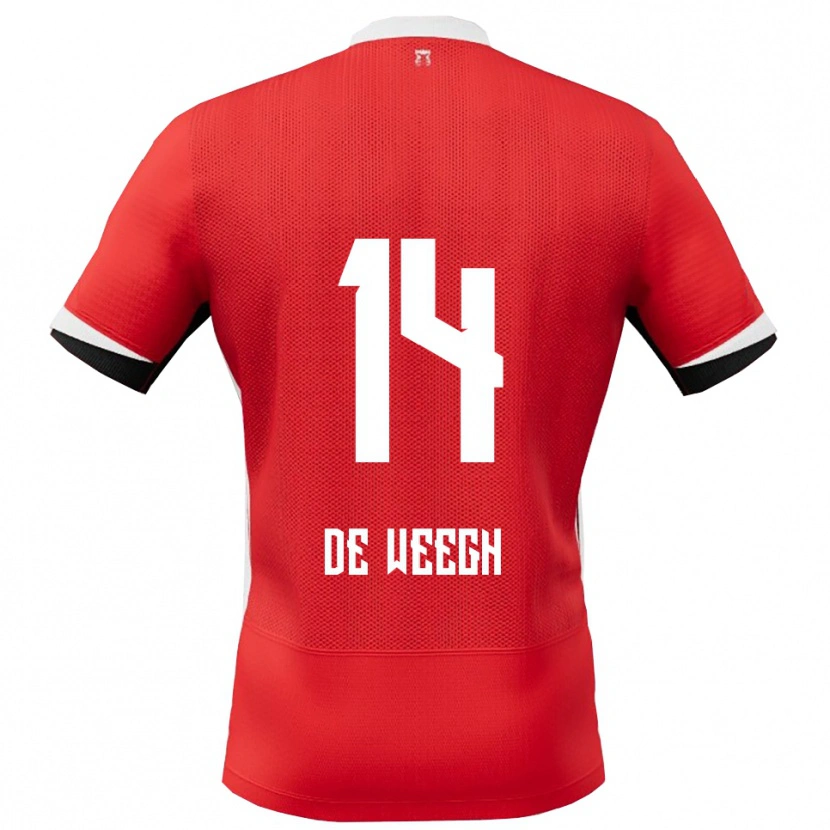 Danxen Bambino Maglia Bo Op De Weegh #14 Rosso Bianco Kit Gara Home 2025/26 Maglietta