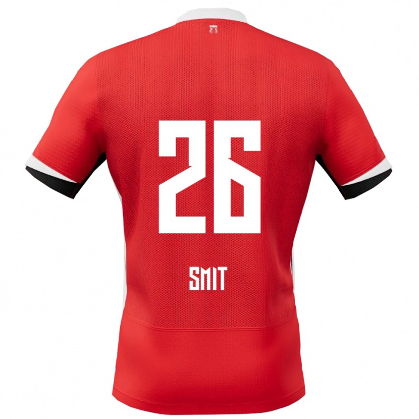 Danxen Bambino Maglia Kees Smit #26 Rosso Bianco Kit Gara Home 2025/26 Maglietta