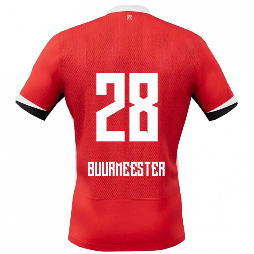 Danxen Bambino Maglia Zico Buurmeester #28 Rosso Bianco Kit Gara Home 2025/26 Maglietta