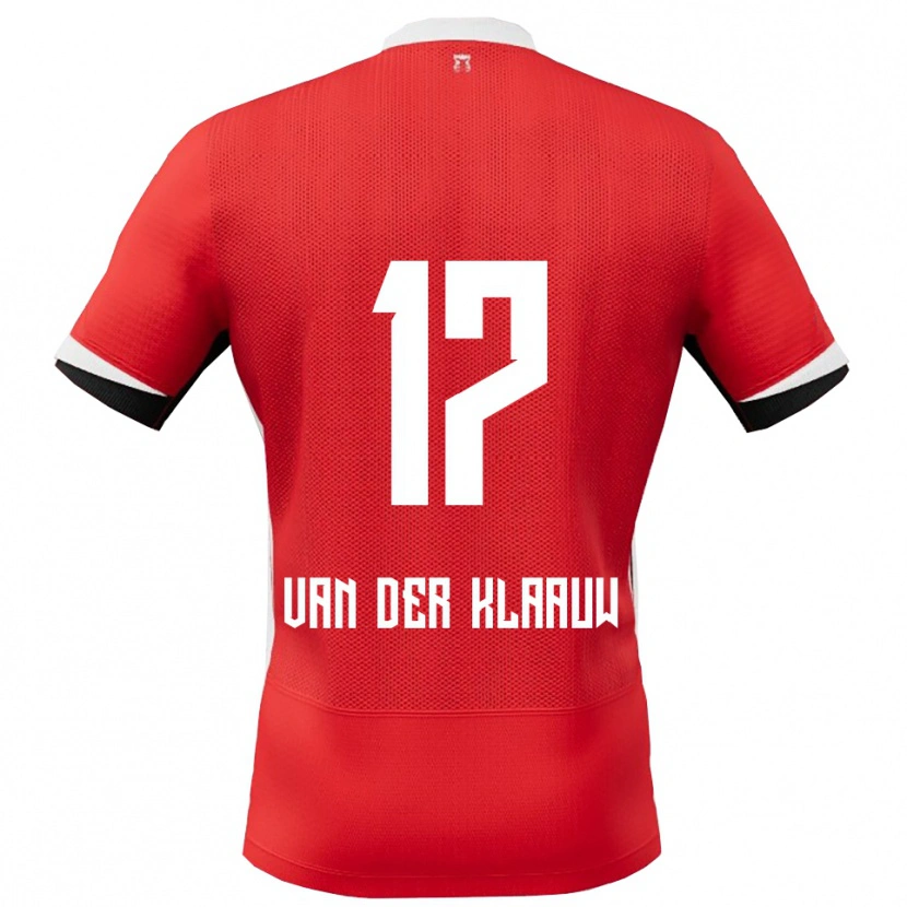 Danxen Bambino Maglia Deacon Van Der Klaauw #17 Rosso Bianco Kit Gara Home 2025/26 Maglietta