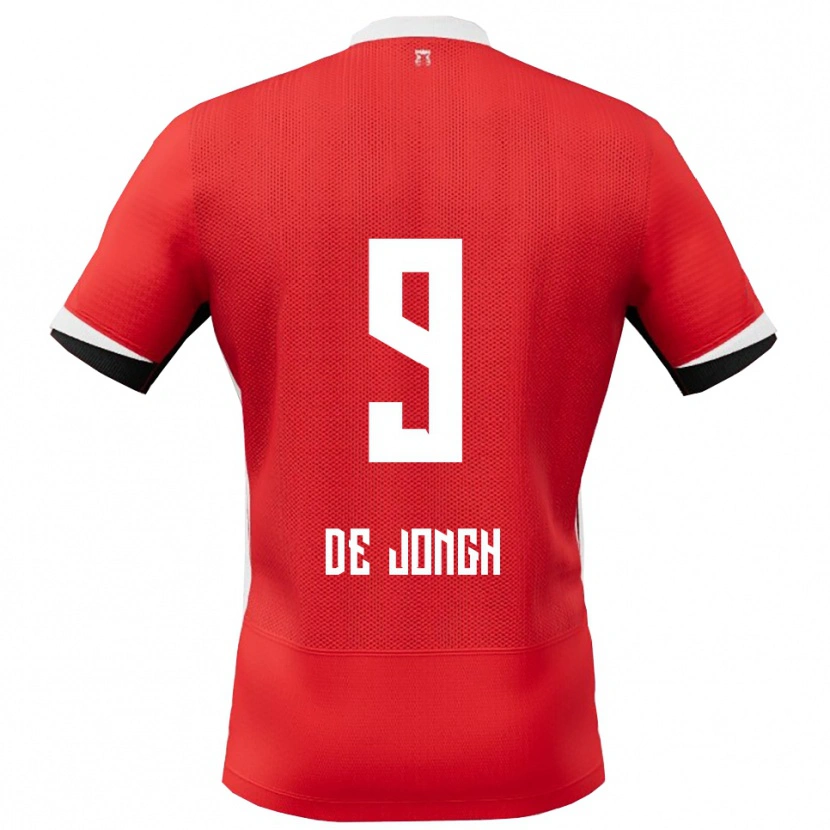 Danxen Bambino Maglia Iain De Jongh #9 Rosso Bianco Kit Gara Home 2025/26 Maglietta